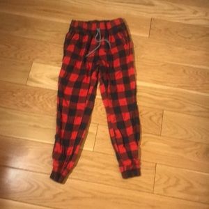 Aerie Holiday buffalo plaid flannel pajama joggers